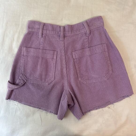 pacsun lilac corduroy shorts y2k cargo utility high waist 24 - Picture 5 of 7